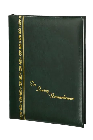 Royal Series Memorial Guest Book - 6 Ring - ST759-Green