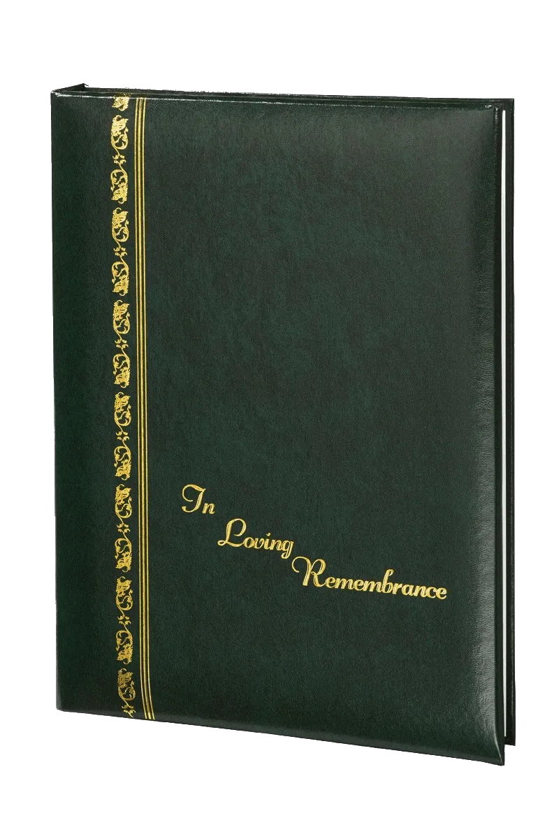 Royal Series Memorial Guest Book - 6 Ring - ST759-Green