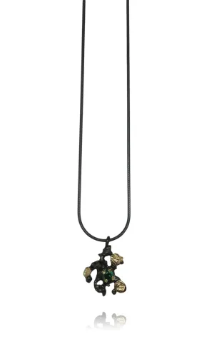Scoria Necklace with Emerald