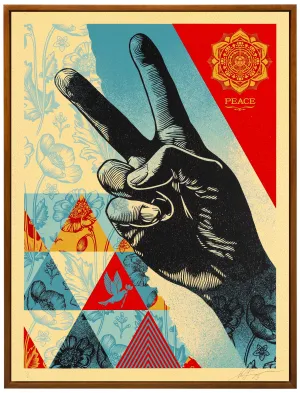 Shepard Fairey | Peace Fingers With Poppies