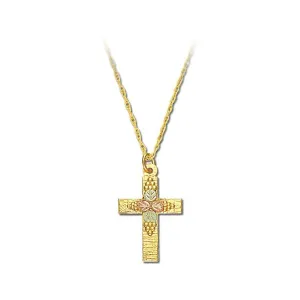 Simple Cross - Black Hills Gold Pendant
