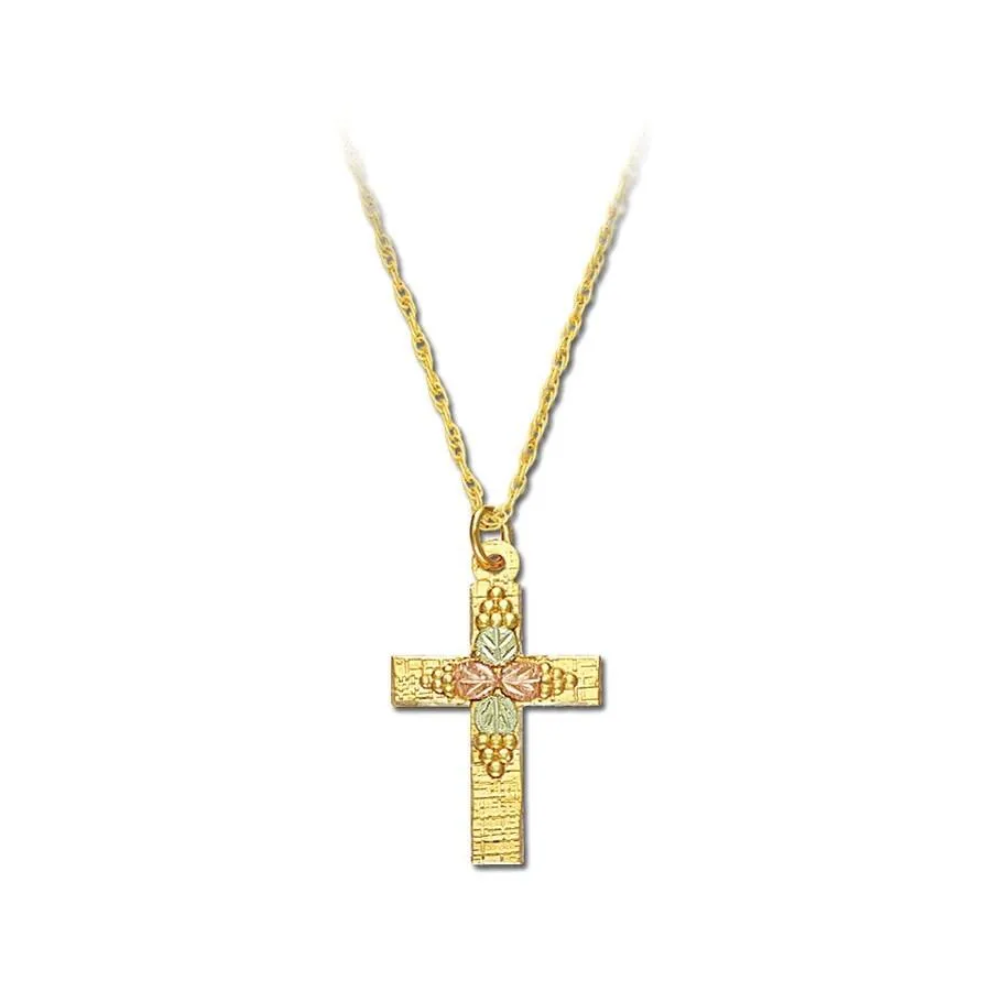 Simple Cross - Black Hills Gold Pendant