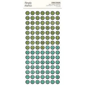 Simple Stories - Simple Vintage Essentials Color Palette - Foam Stickers / Type Keys - Cool