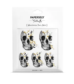 Skull Glittery Minds Temporary Tattoo