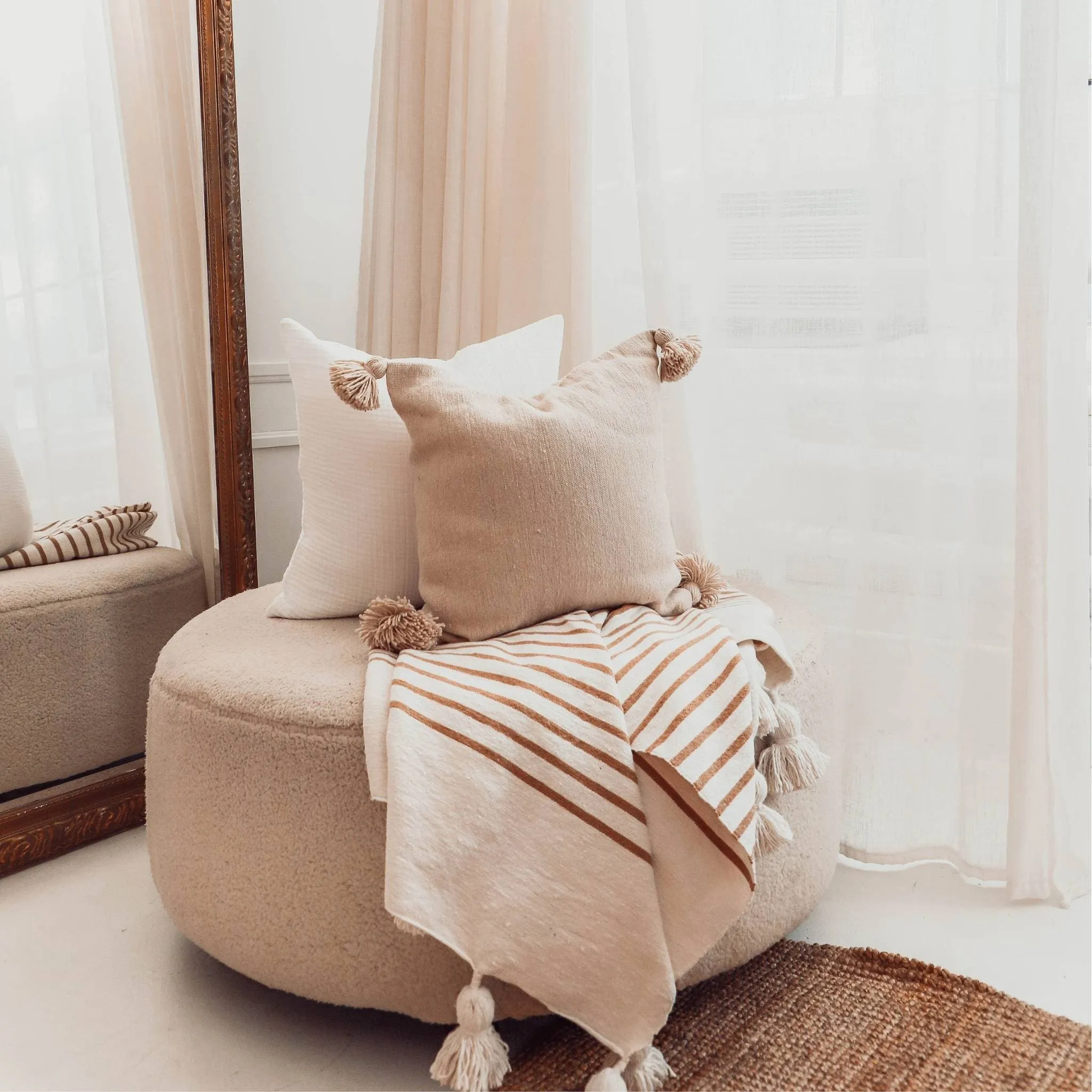 Solid Moroccan Pom Pom Pillow - 18x18