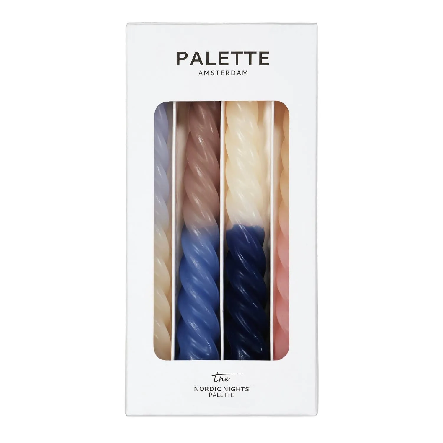 Spiral Taper Candles - Set of 4 in Nordic Nights