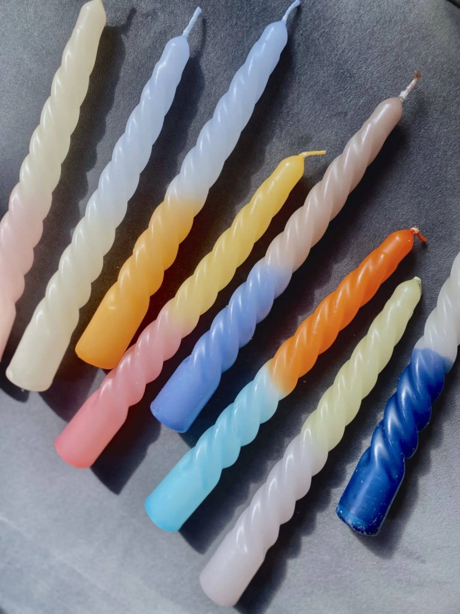 Spiral Taper Candles - Set of 4 in Nordic Nights