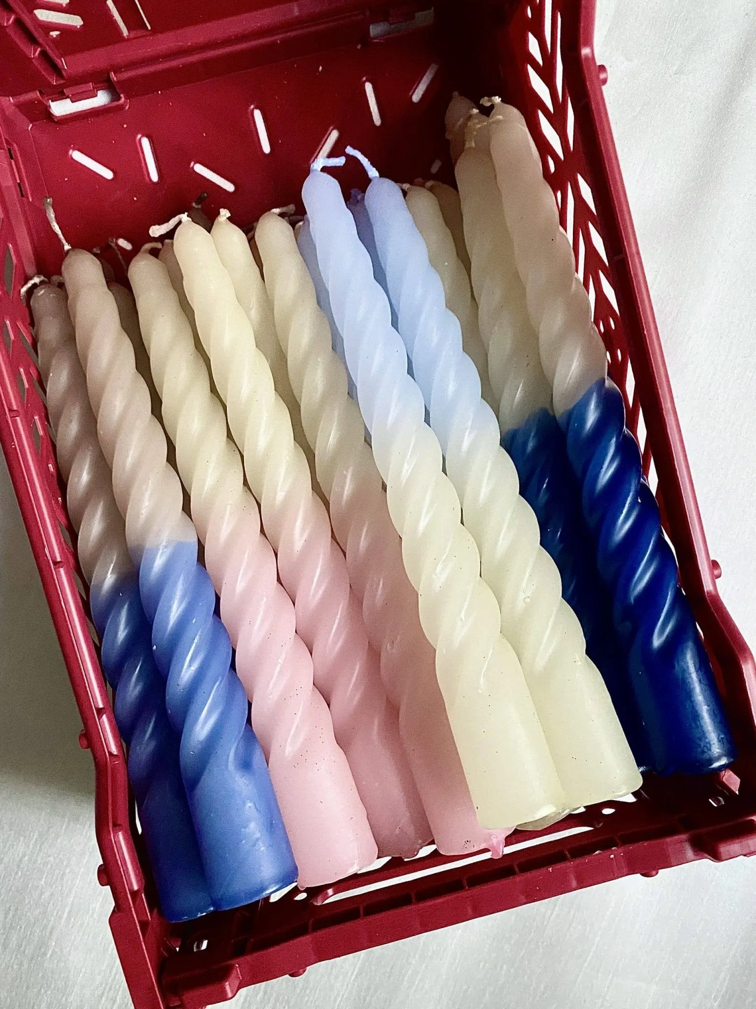 Spiral Taper Candles - Set of 4 in Nordic Nights
