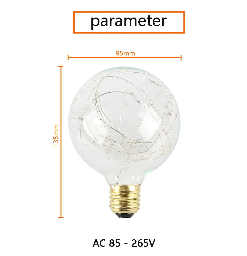 Star Edison Bulb LED Filament Retro Firework Industrial Decorative Light Lamp