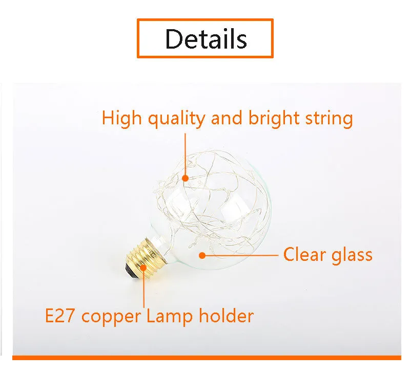 Star Edison Bulb LED Filament Retro Firework Industrial Decorative Light Lamp