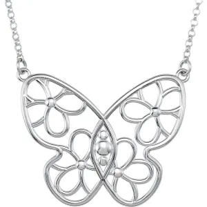 Sterling Silver Butterfly & Floral-Inspired Necklace or Center
