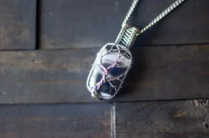 Sterling Silver Tree of Life Pendant with Black and White Fused Glass