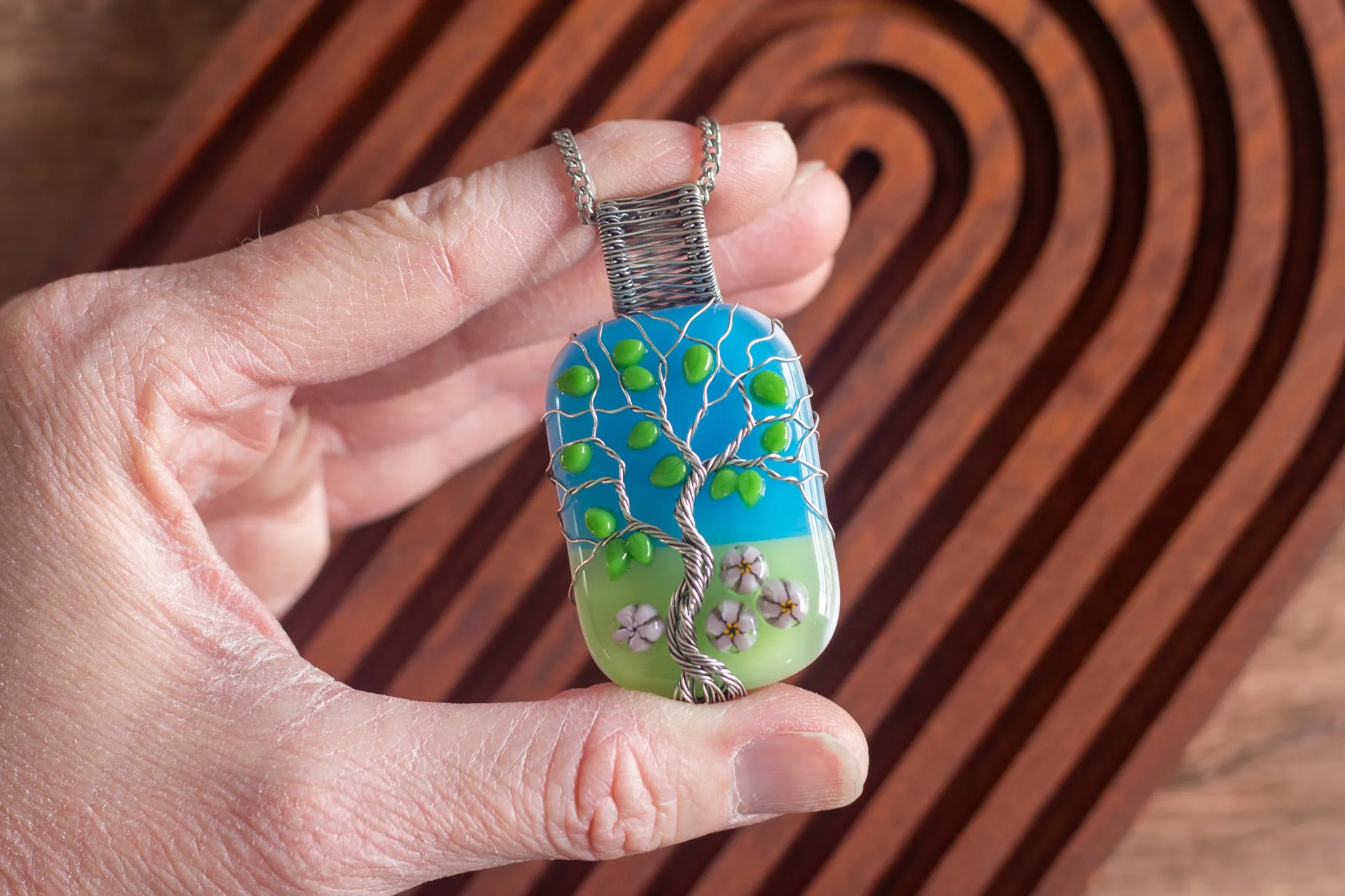 Summer Day Sterling Silver Tree of Life Pendant