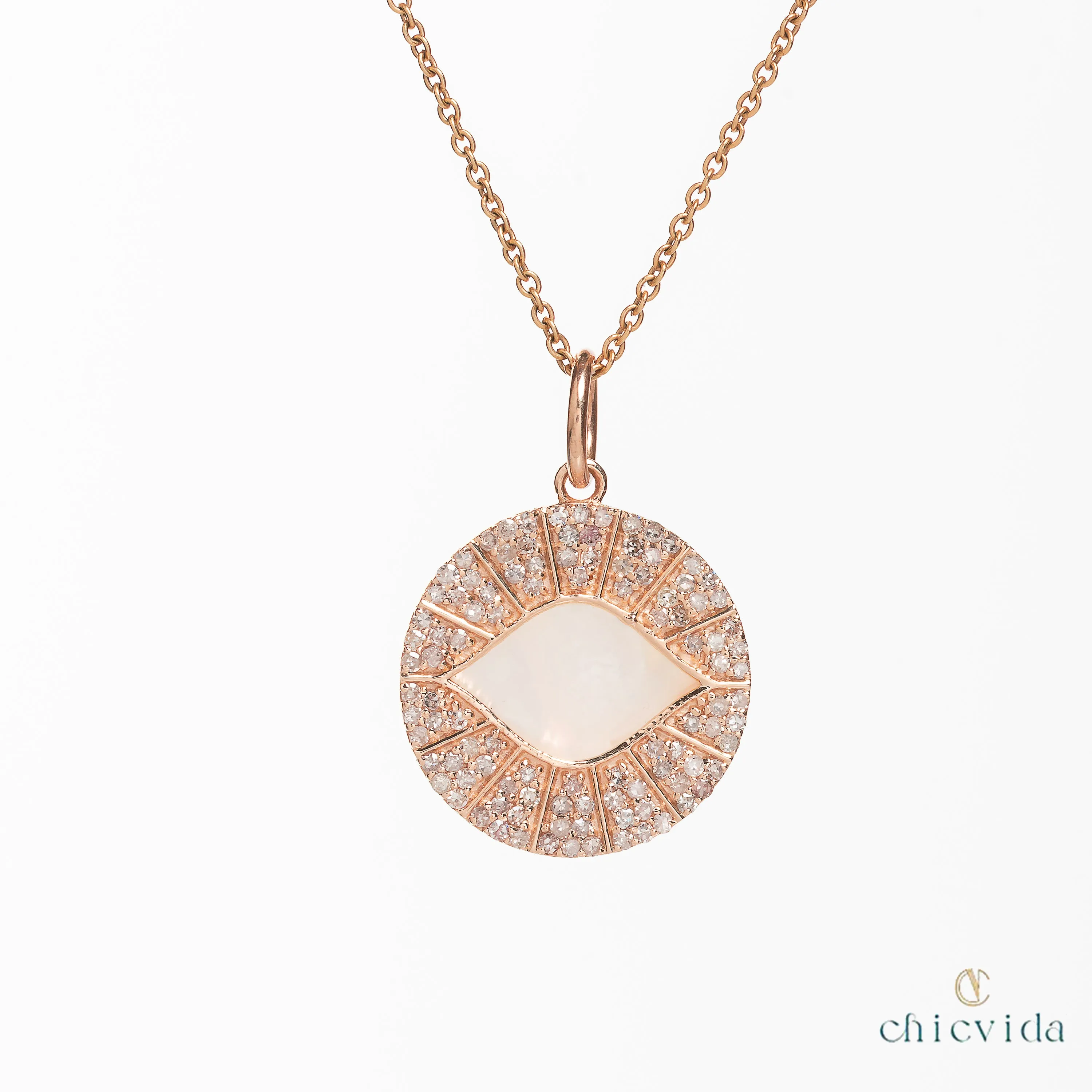Superior Mother Of Pearl Pendant With Diamond