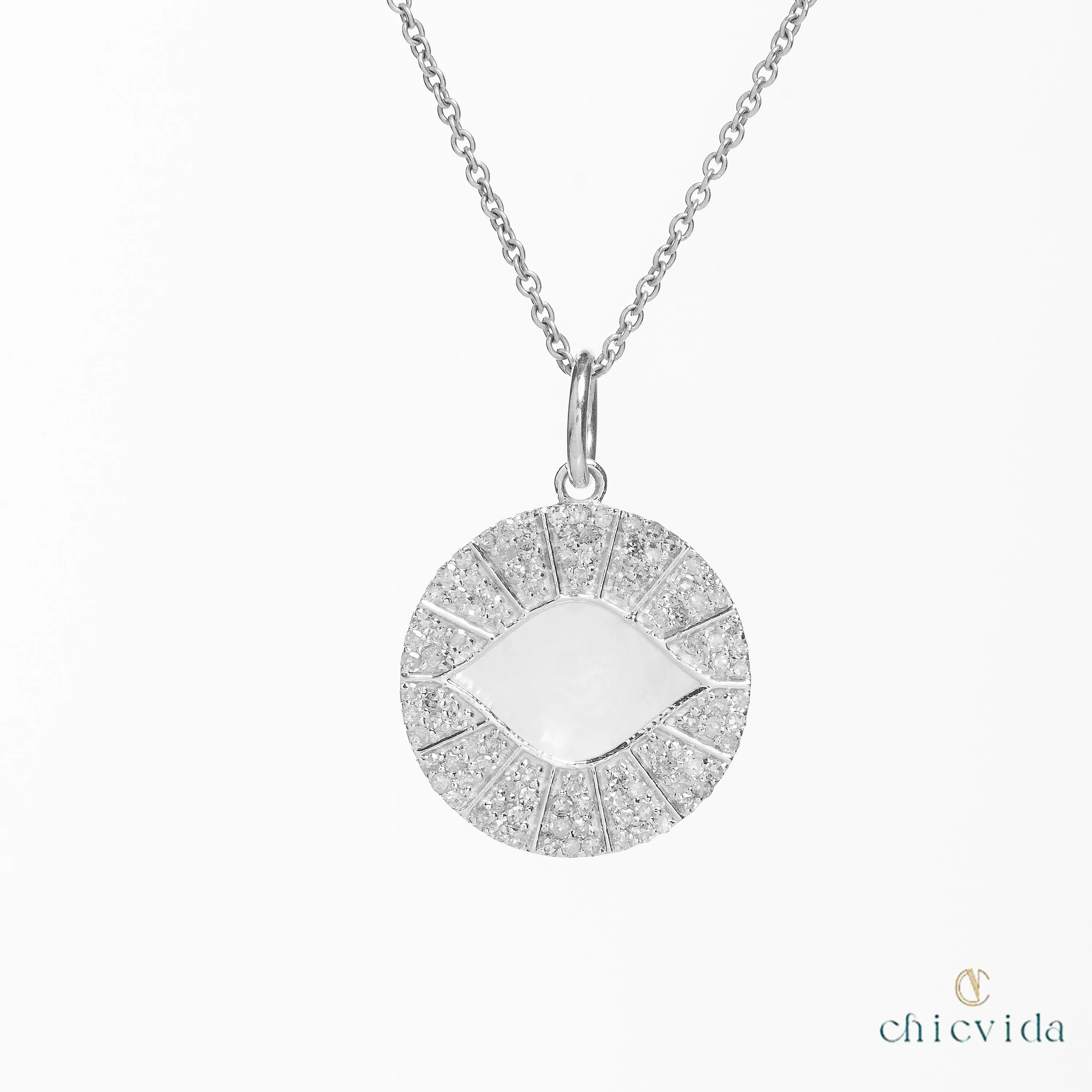Superior Mother Of Pearl Pendant With Diamond
