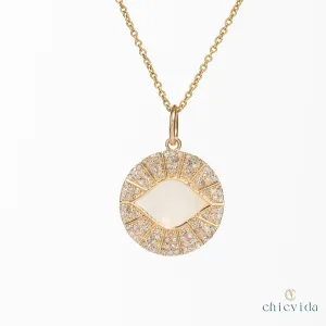 Superior Mother Of Pearl Pendant With Diamond