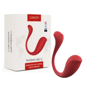 SVAKOM Phoenix Neo 2 Interactive App Controlled Bullet Vibrator - Red