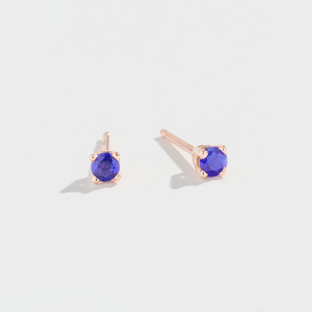 TANZANITE PRONG STUDS | 14K GOLD & TANZANITE