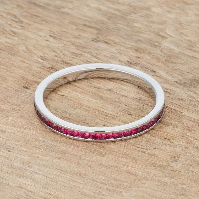 Teresa 0.5ct Garnet CZ Stainless Steel Eternity Band