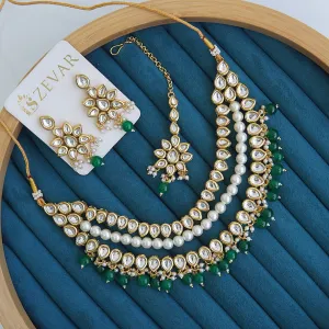 Thapa Mena Kundan Triple Necklace Set