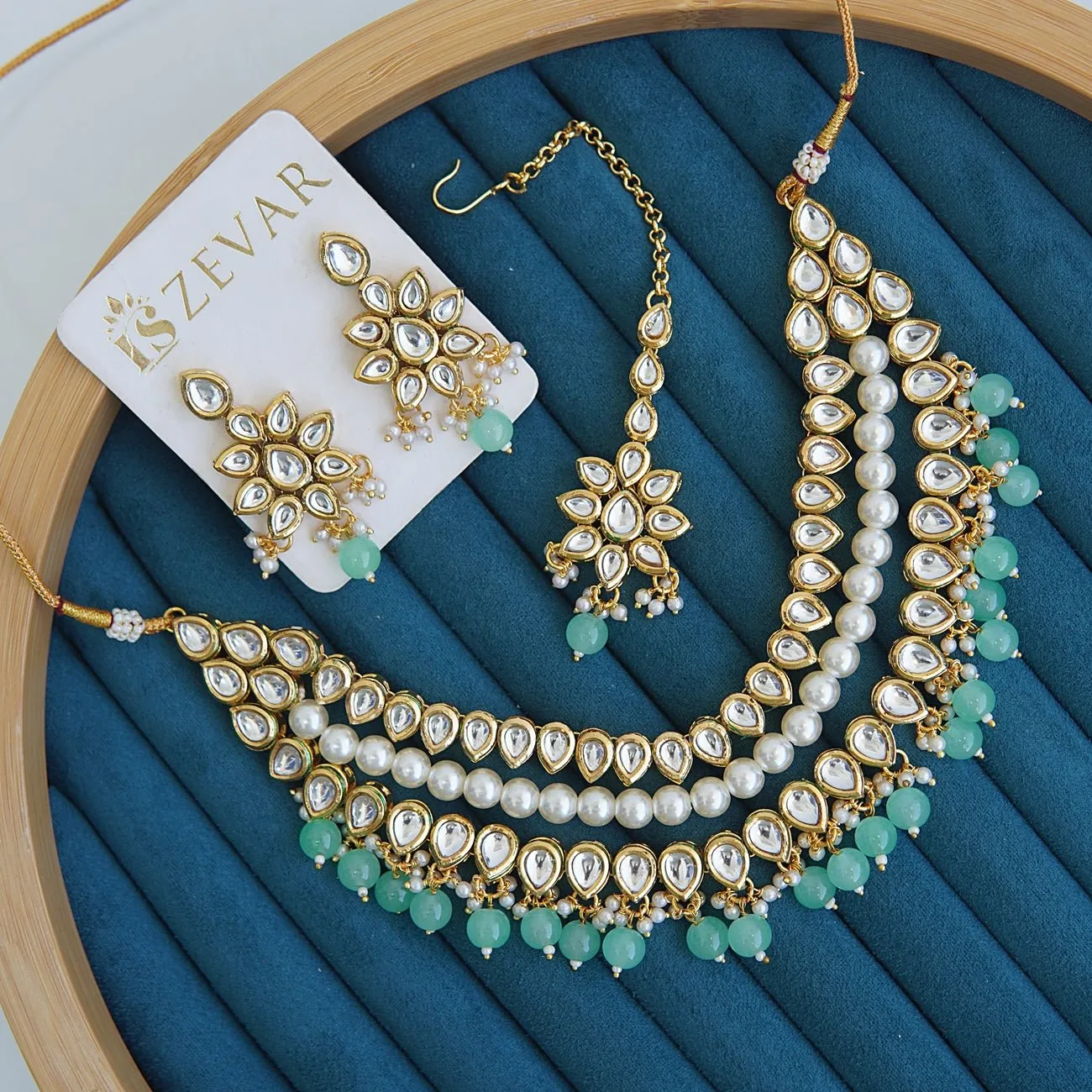 Thapa Mena Kundan Triple Necklace Set