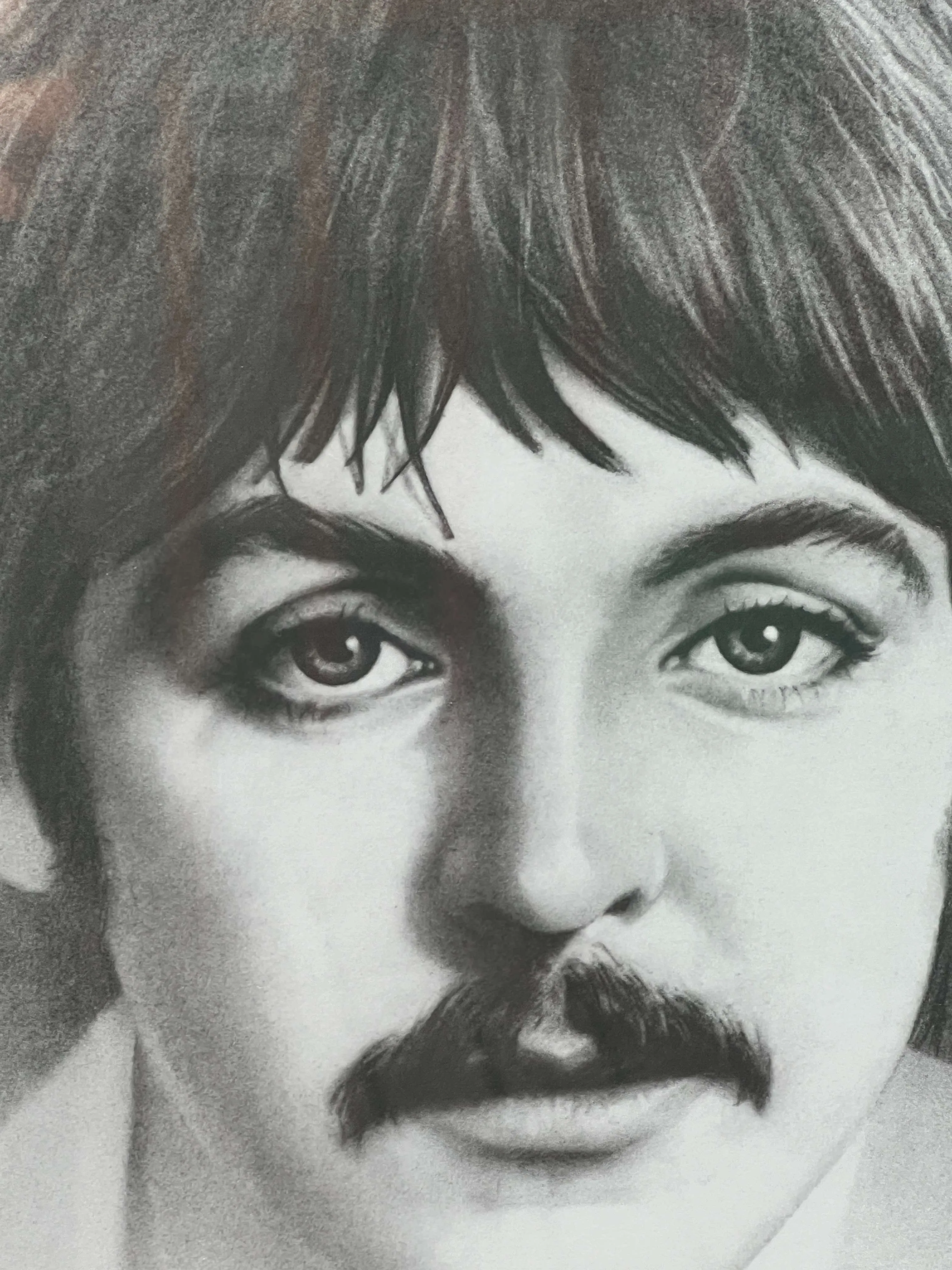 The Beatles by Gary Saderup, Framed Print of Charcoal Drawing, 1988