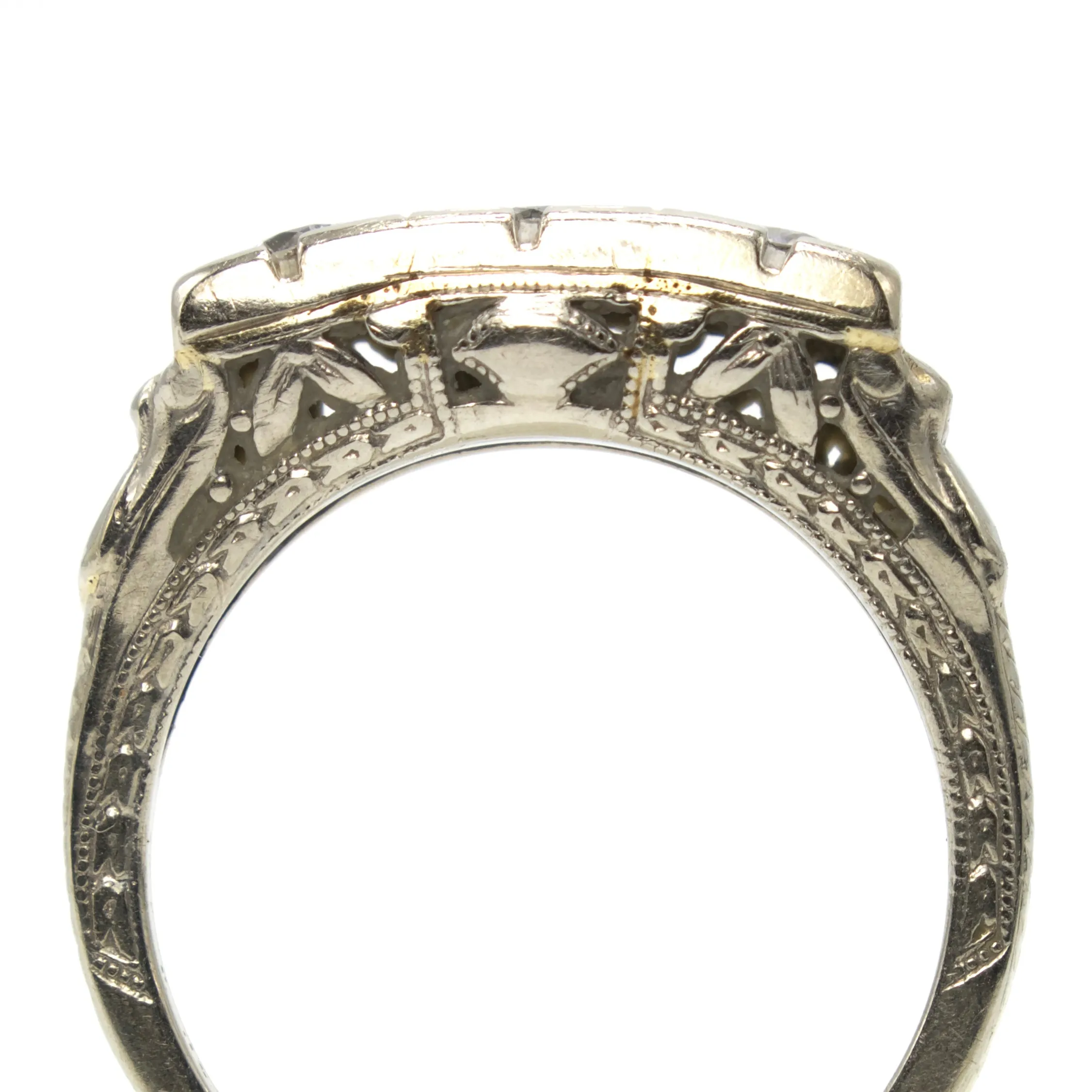 Three Stone White Gold Band