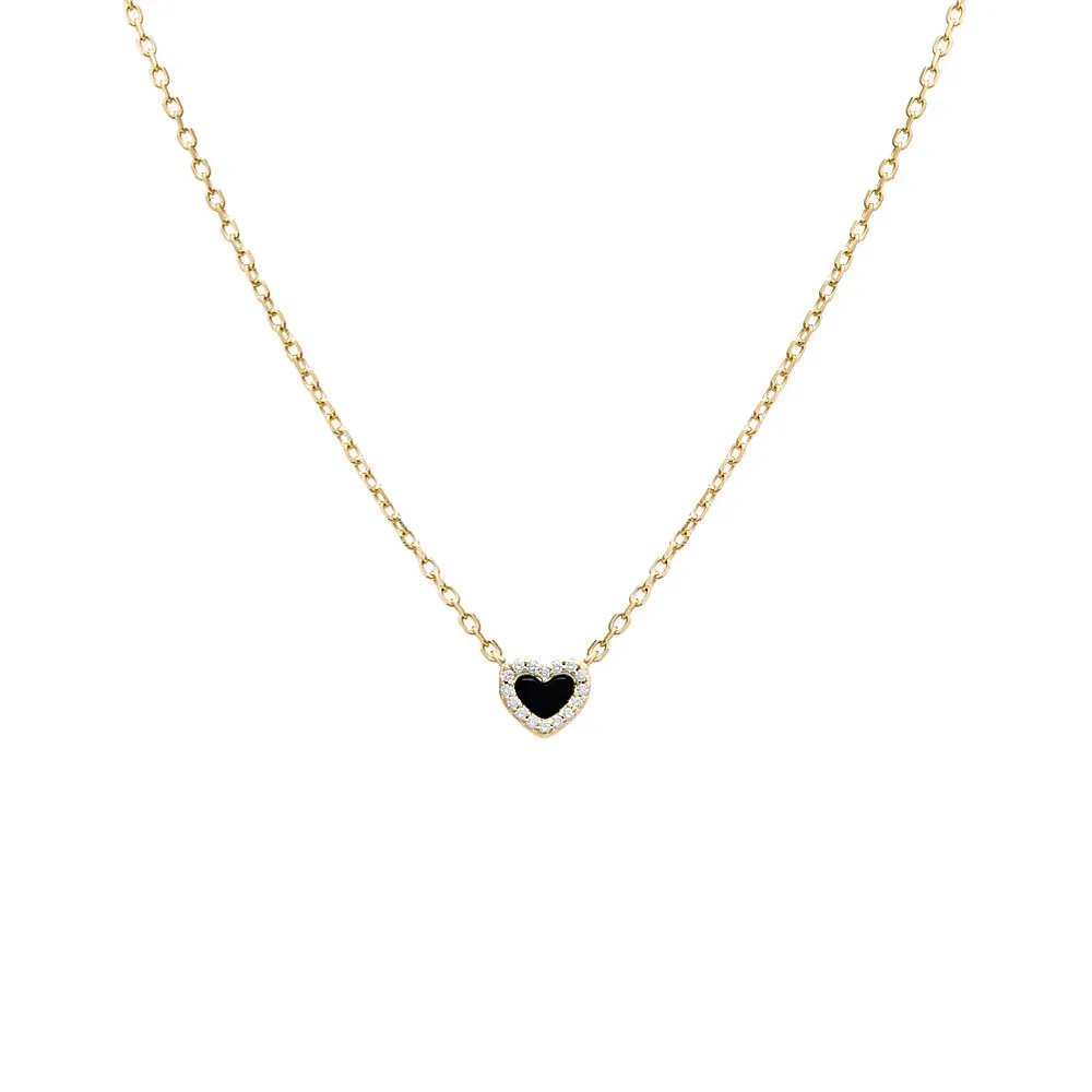 Tiny Pave Colored Gemstone Pendant Necklace