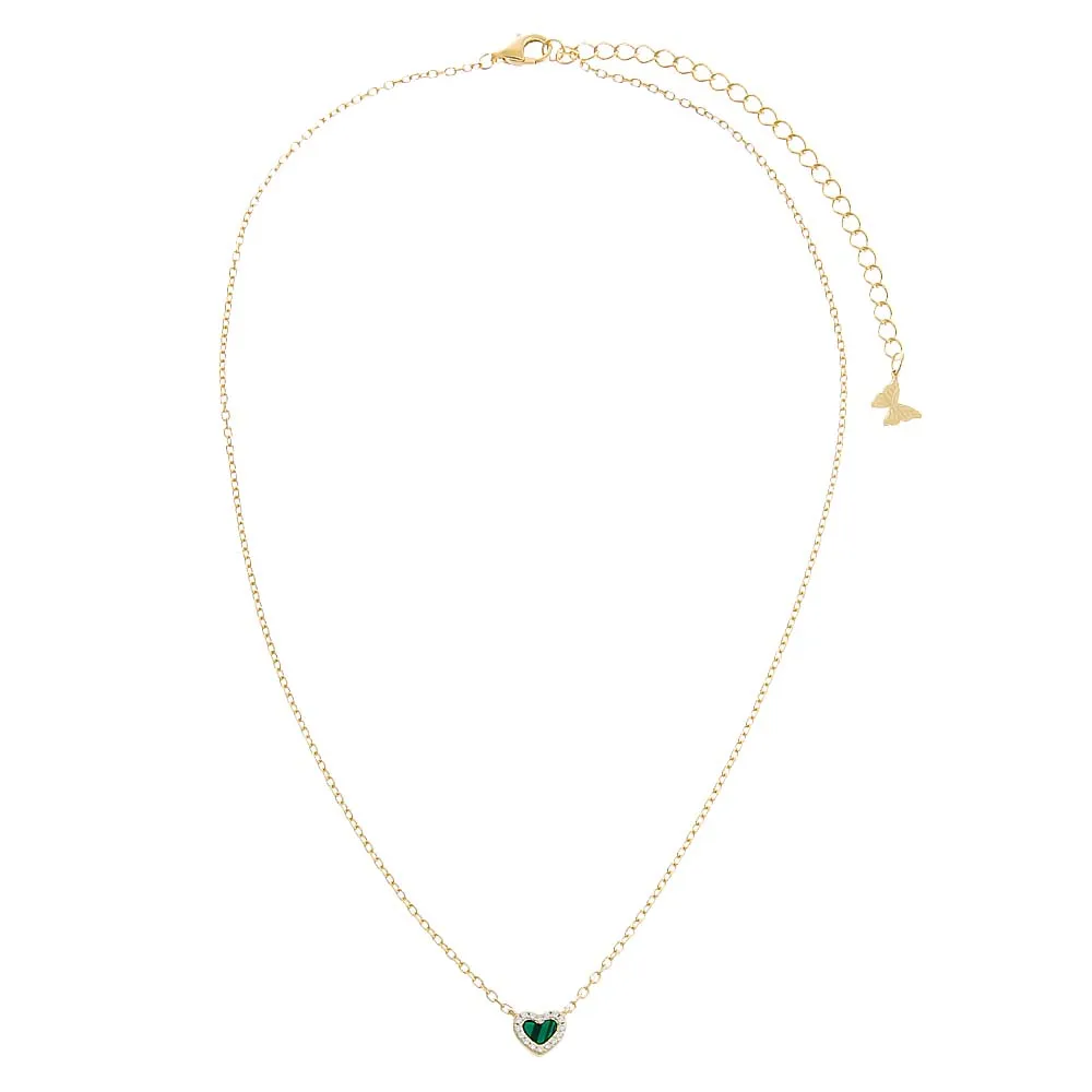 Tiny Pave Colored Gemstone Pendant Necklace