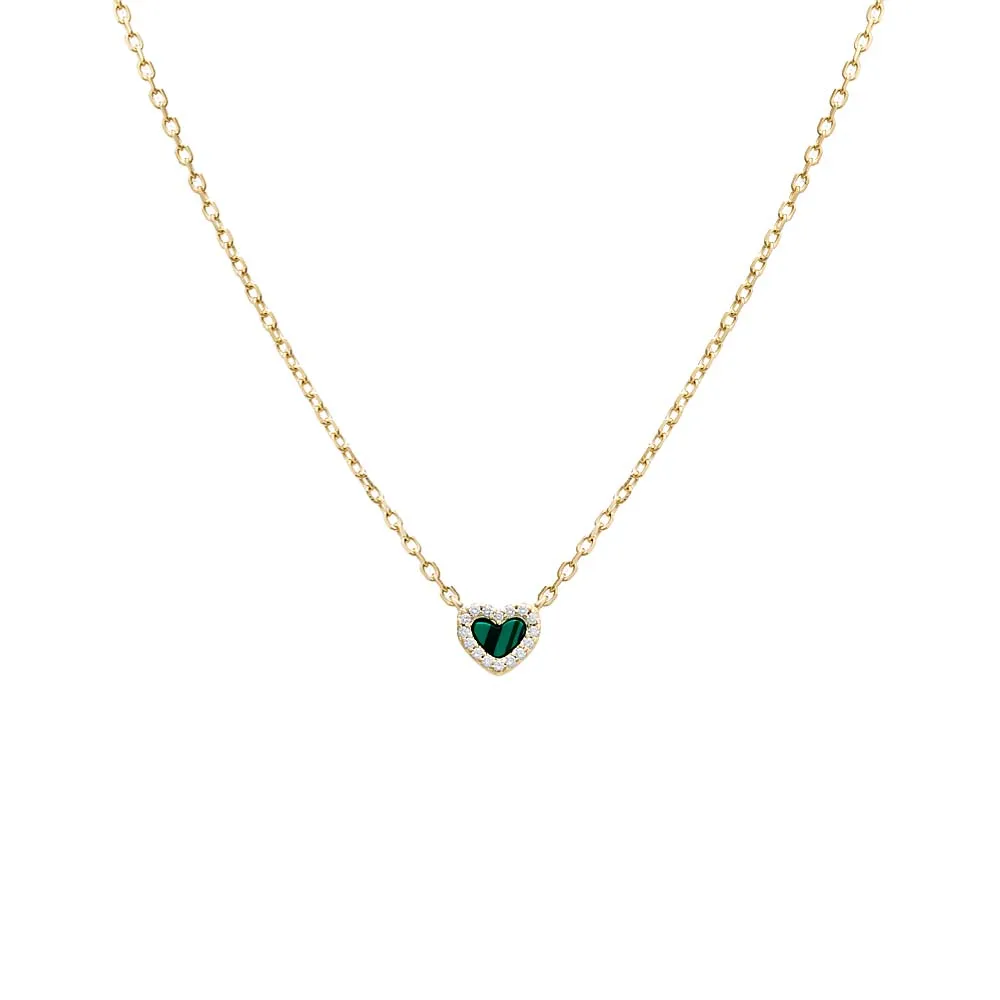 Tiny Pave Colored Gemstone Pendant Necklace