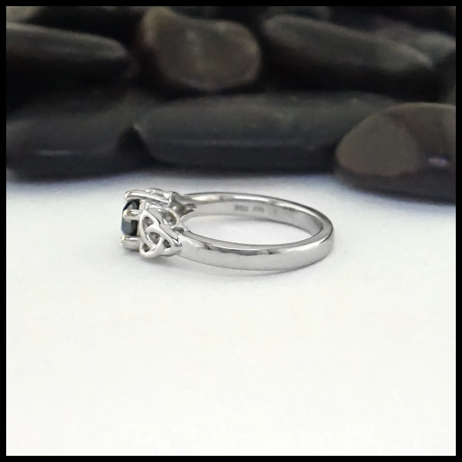 Trinity Knot Black Diamond Ring