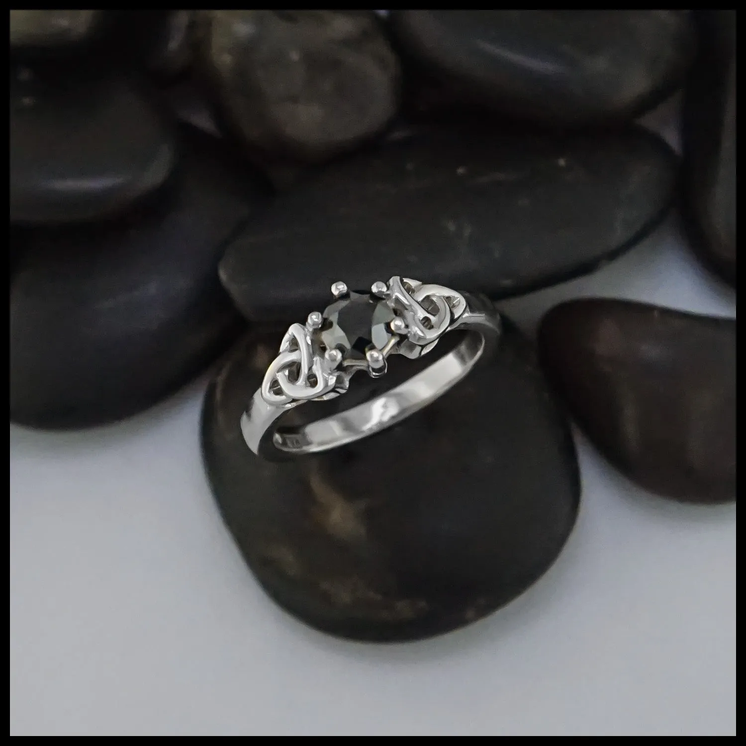 Trinity Knot Black Diamond Ring