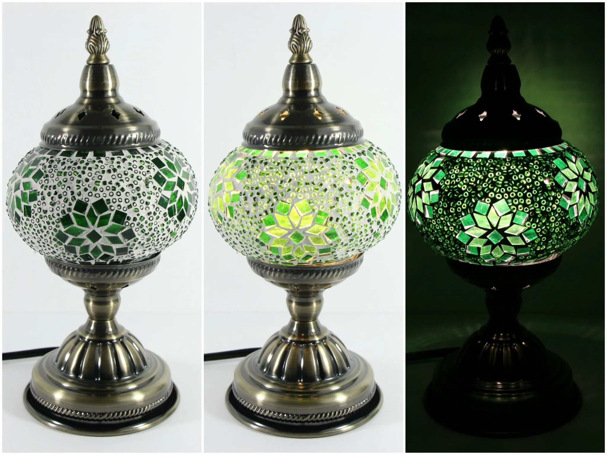 Turkish Mosaic Table Lamp with Bronze Finish - ACL1