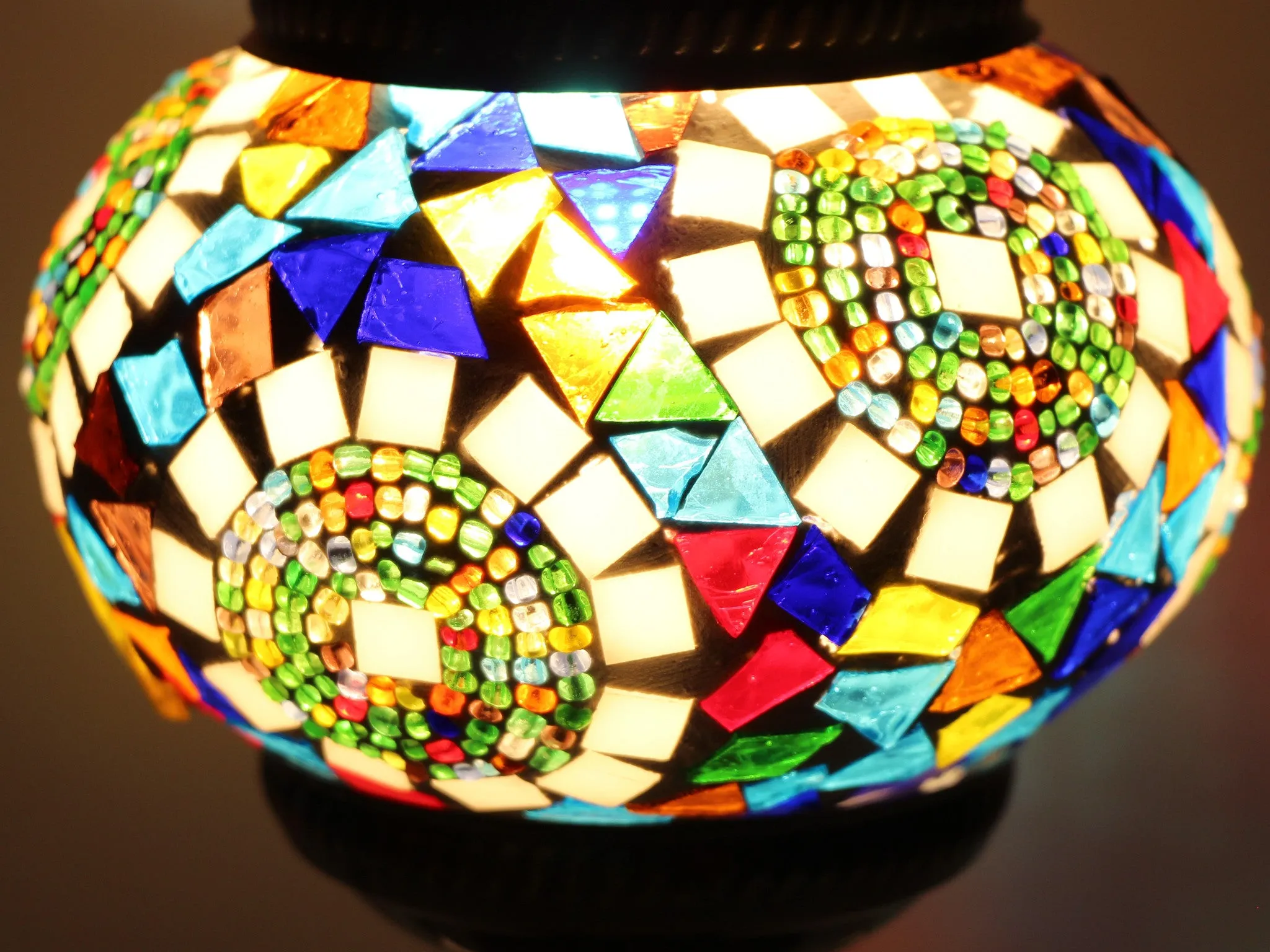 Turkish Mosaic Table Lamp with Bronze Finish - ACL4