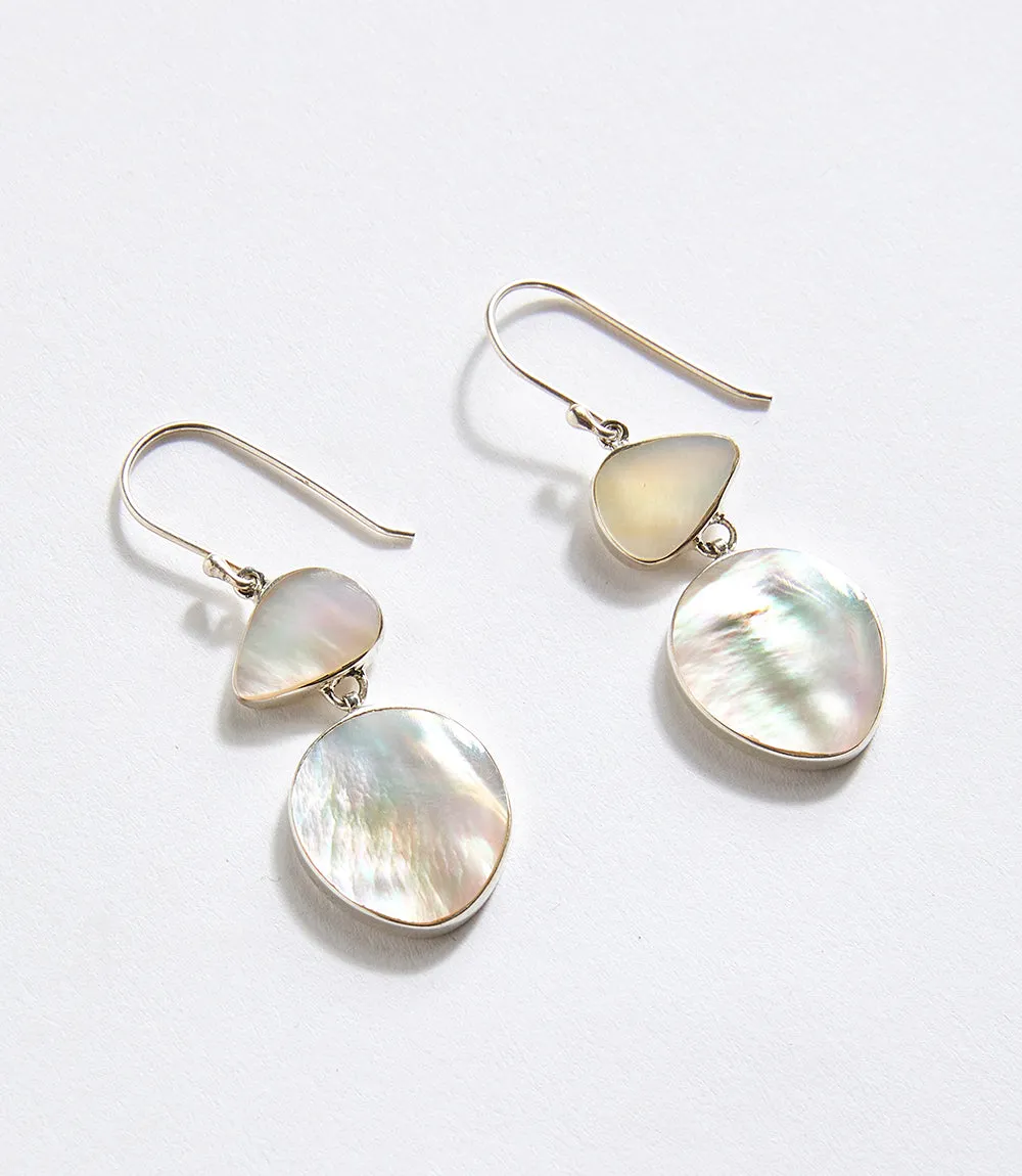 Two Drop Mother of Pearl Earrings