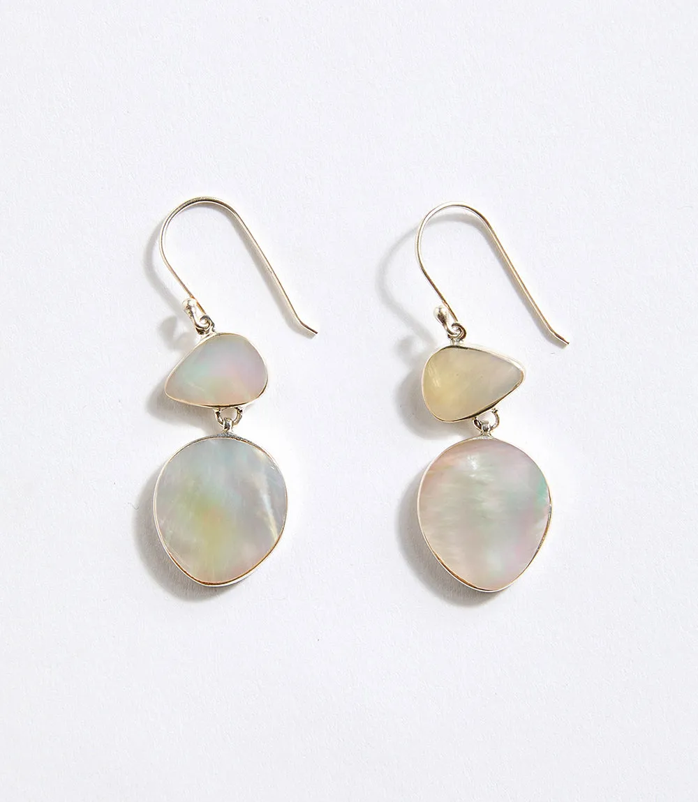Two Drop Mother of Pearl Earrings