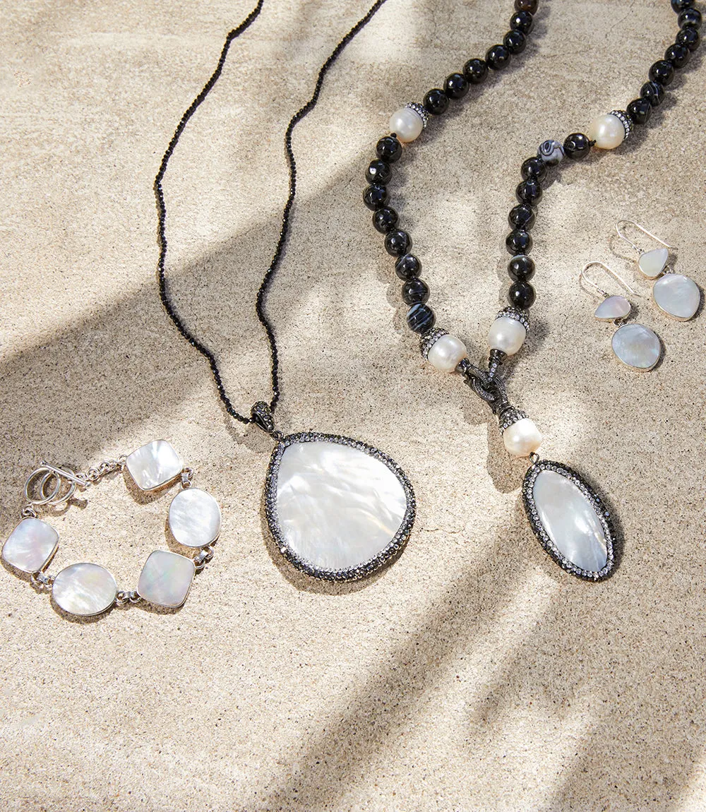 Two Drop Mother of Pearl Earrings