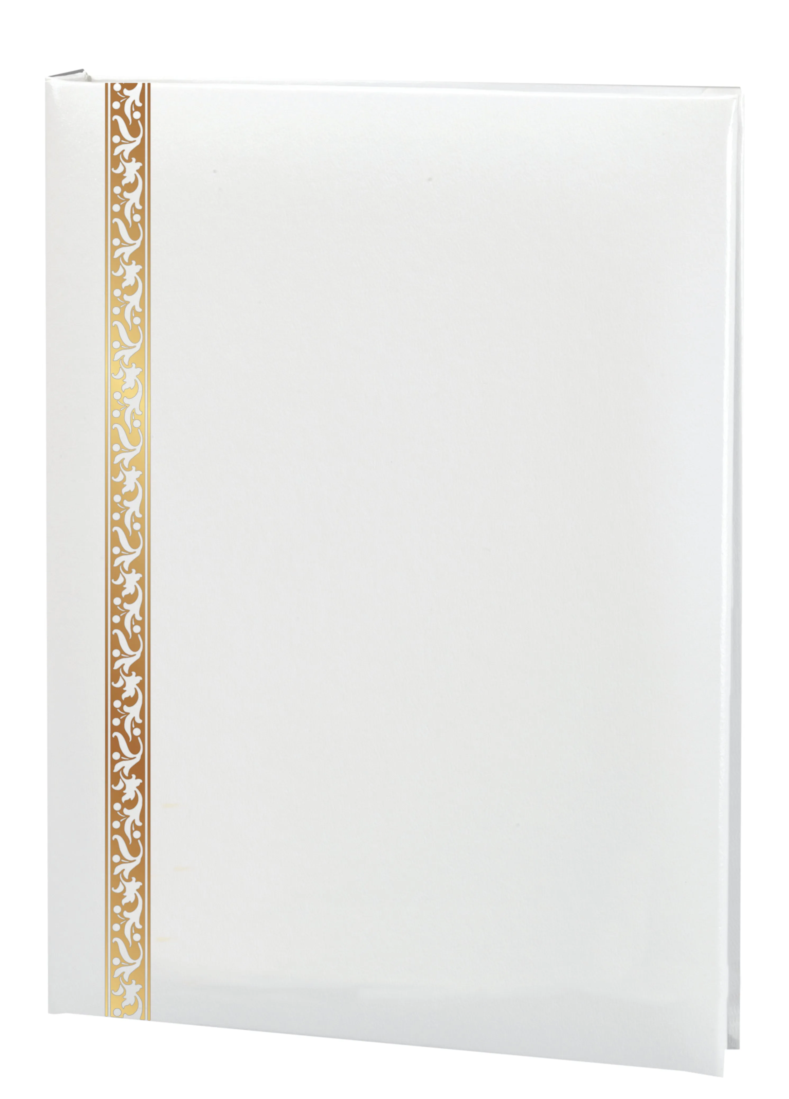 Value Line Scroll Memorial Guest Book-6 Ring-STVL103-White