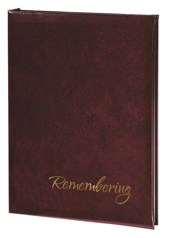 Value Series Remembering Memorial Guest Book-6 Ring-STVL101-Burgundy