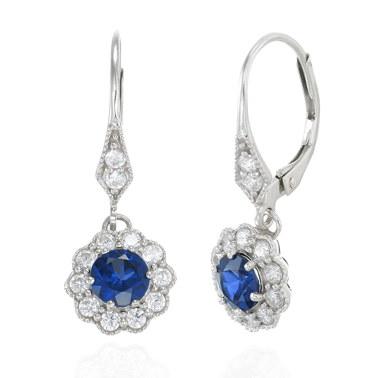 Vintage Inspired Sapphire Earrings
