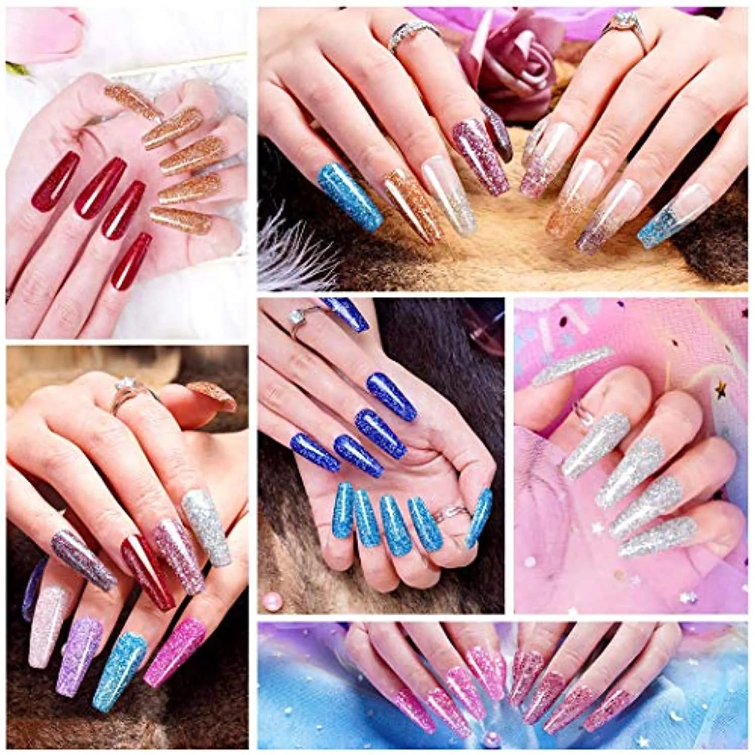 wakaniya Dip Powder Nail Kit- 12 Colors Nail Powders with Base& Top Coat Activator