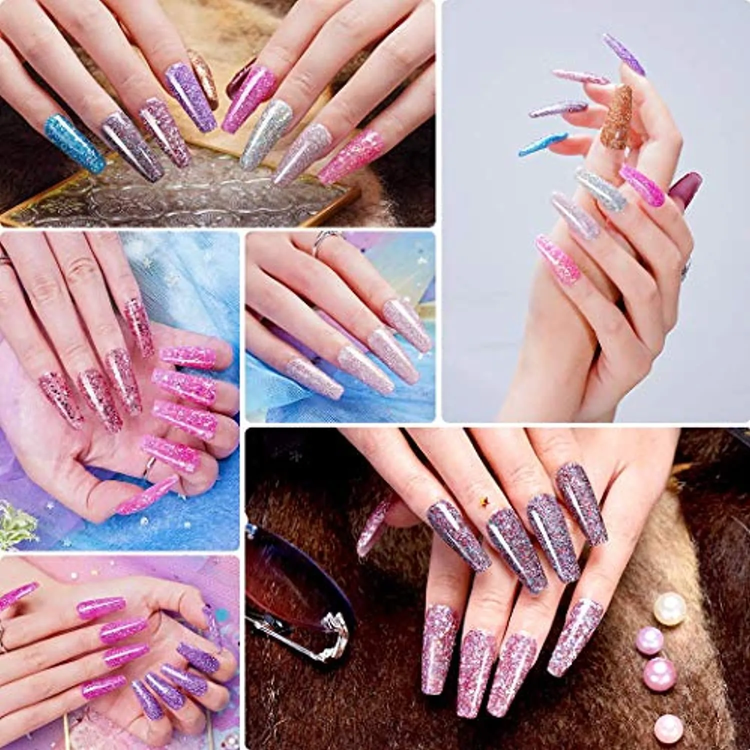 wakaniya Dip Powder Nail Kit- 12 Colors Nail Powders with Base& Top Coat Activator