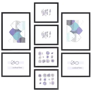 Wall-Mounted Wood Picture Frames Set of 8 White Gallery Photo Frame