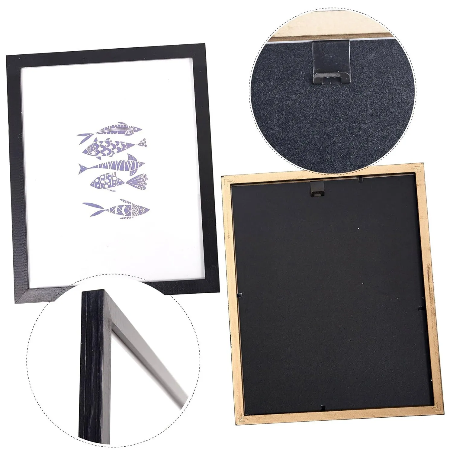 Wall-Mounted Wood Picture Frames Set of 8 White Gallery Photo Frame