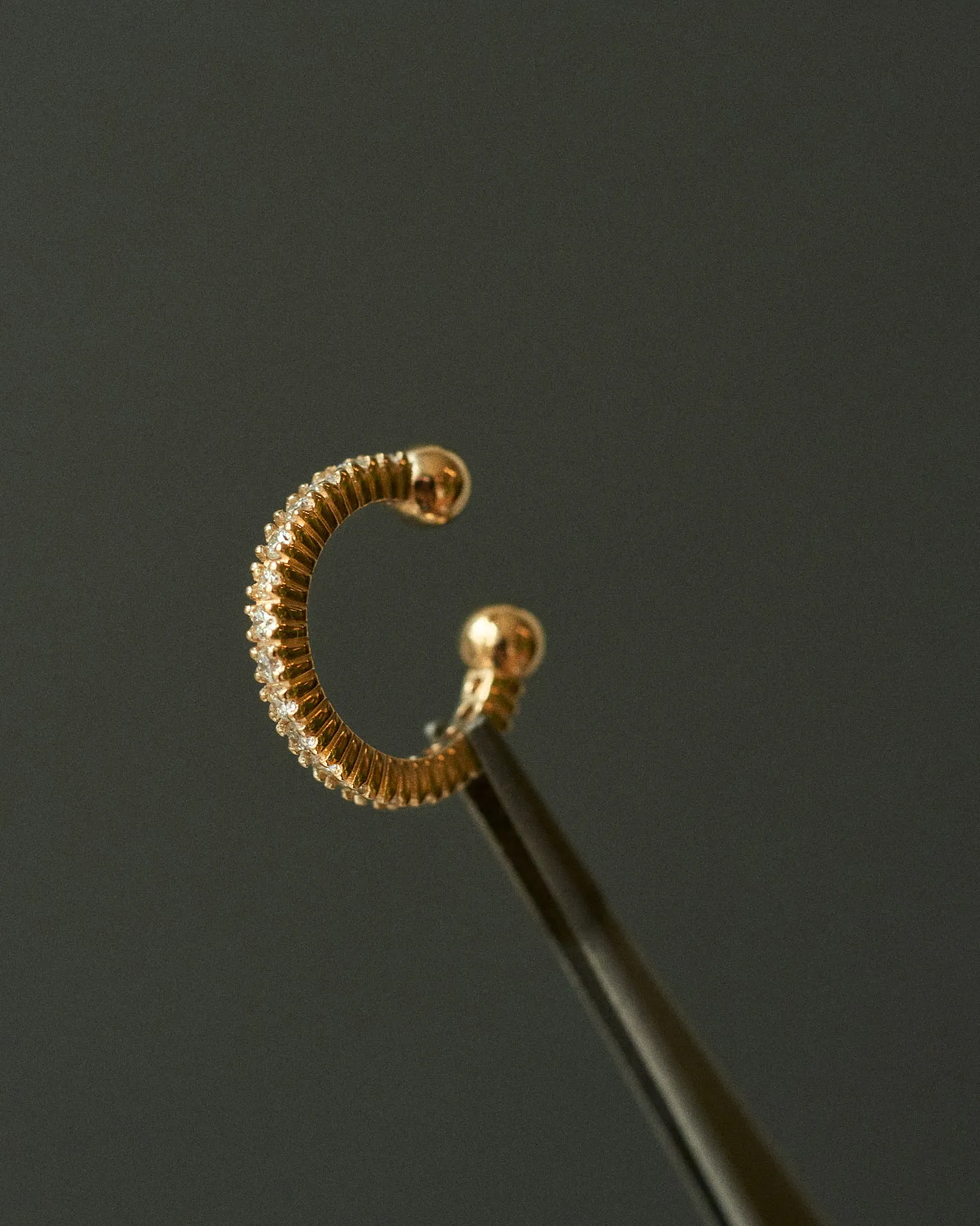 White Diamond Gemstone Ear Cuff (15mm)