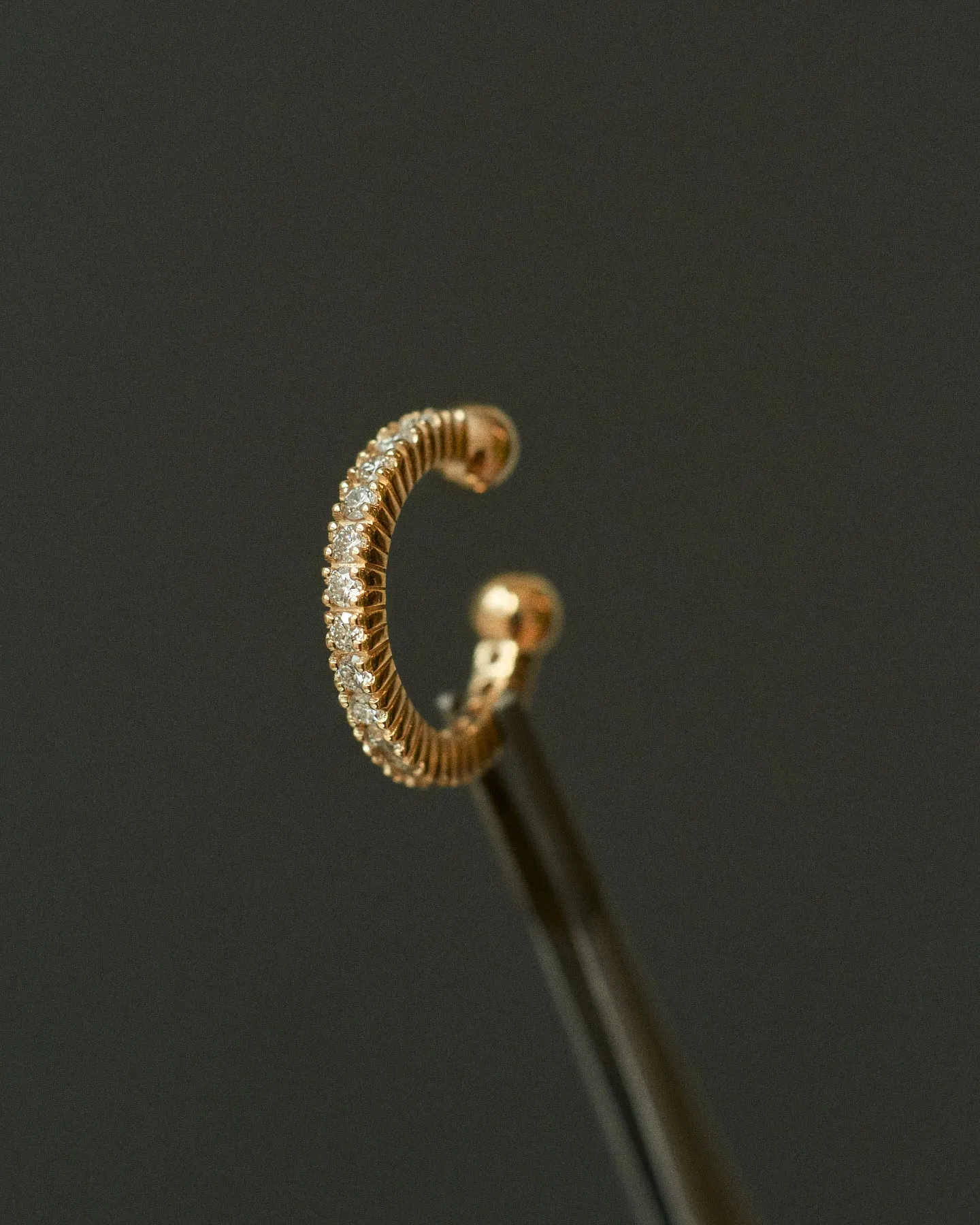 White Diamond Gemstone Ear Cuff (15mm)