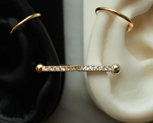 White Diamond Gemstone Ear Cuff (15mm)