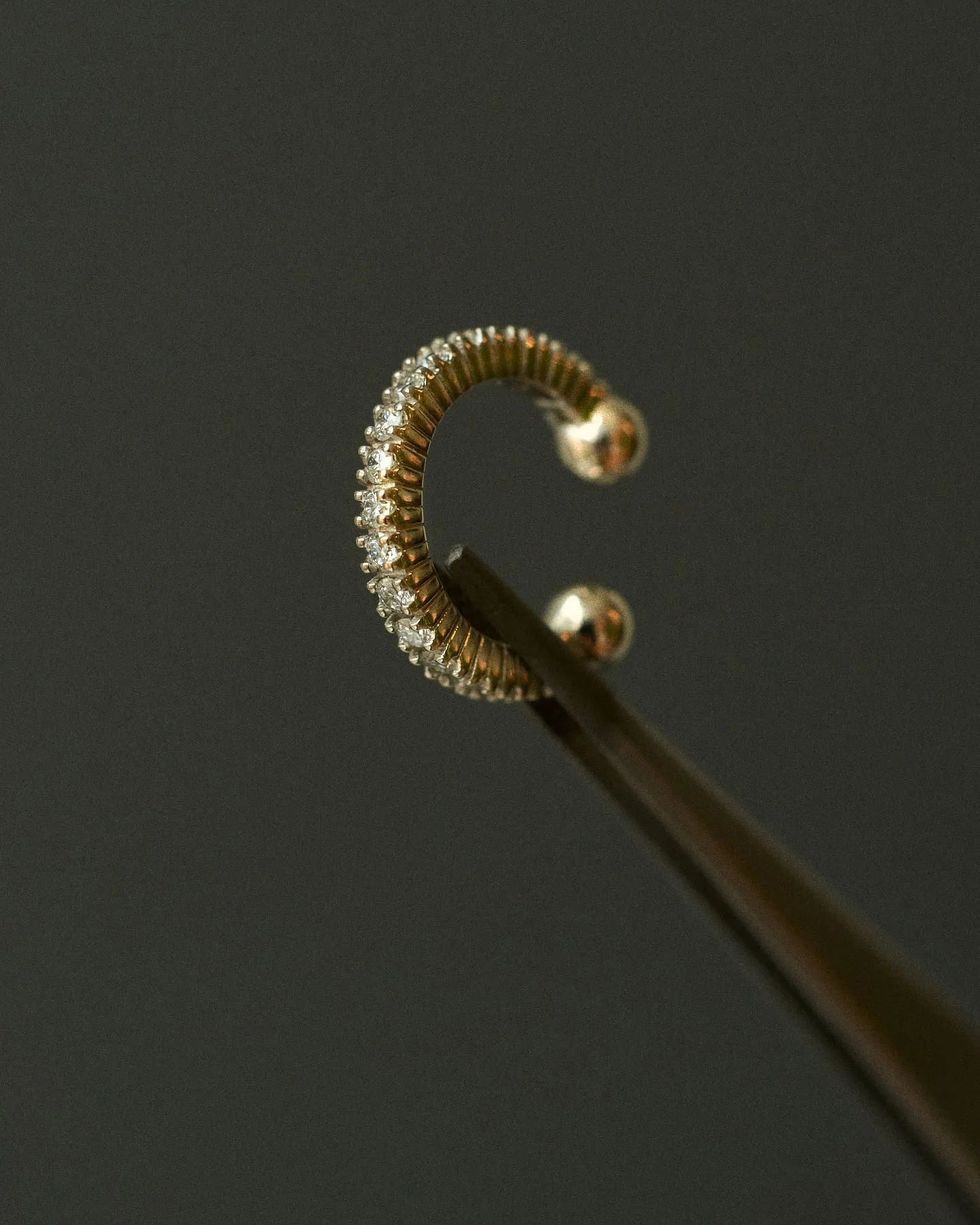 White Diamond Gemstone Ear Cuff (15mm)
